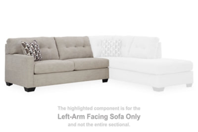 Left-Arm Facing Sofa In Solid Pebble Fabric