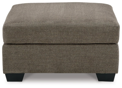Oversized Accent Ottoman In Solid Chocolate Fabric