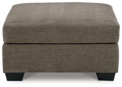 Oversized Accent Ottoman In Solid Chocolate Fabric