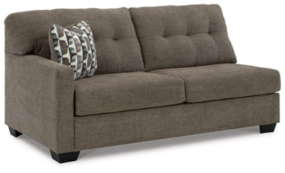 Left-Arm Facing Full Sofa Sleeper In Solid Chocolate Fabric