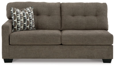 Left-Arm Facing Full Sofa Sleeper In Solid Chocolate Fabric
