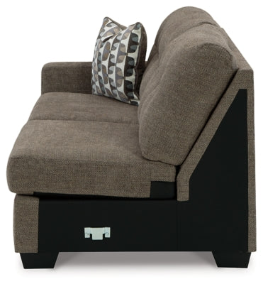 Left-Arm Facing Sofa In Solid Chocolate Fabric