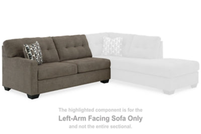 Left-Arm Facing Sofa In Solid Chocolate Fabric