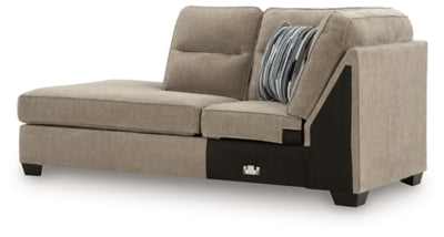 Left-Arm Facing Corner Chaise In Solid Mocha Fabric