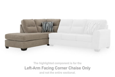 Left-Arm Facing Corner Chaise In Solid Mocha Fabric