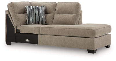 Right-Arm Facing Corner Chaise In Solid Mocha Fabric
