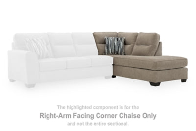 Right-Arm Facing Corner Chaise In Solid Mocha Fabric