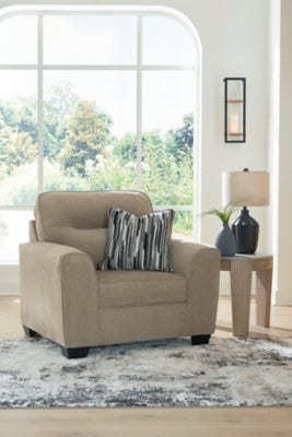 Oversized Chair In Solid Mocha Fabric