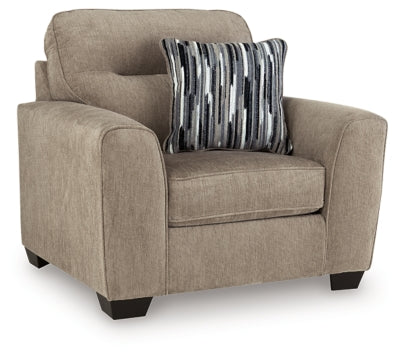 Oversized Chair In Solid Mocha Fabric