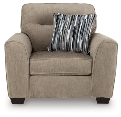 Oversized Chair In Solid Mocha Fabric
