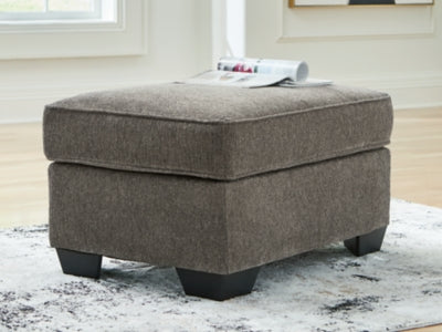 Ottoman In Solid Graphite Fabric