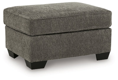 Ottoman In Solid Graphite Fabric