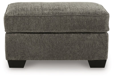 Ottoman In Solid Graphite Fabric
