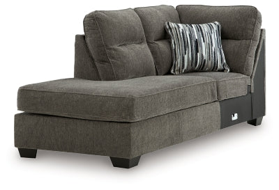 Left-Arm Facing Corner Chaise In Solid Graphite Fabric