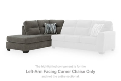 Left-Arm Facing Corner Chaise In Solid Graphite Fabric