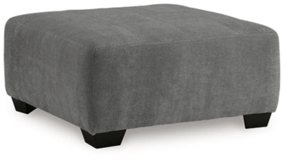 Oversized Accent Ottoman In Solid Gray Fabric