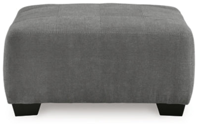 Oversized Accent Ottoman In Solid Gray Fabric