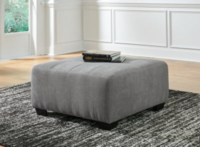 Oversized Accent Ottoman In Solid Gray Fabric