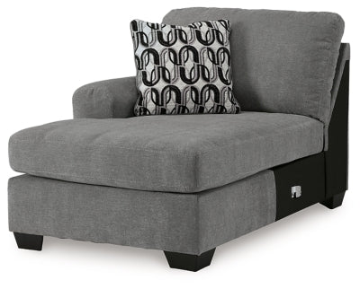 Left-Arm Facing Corner Chaise In Solid Gray Fabric