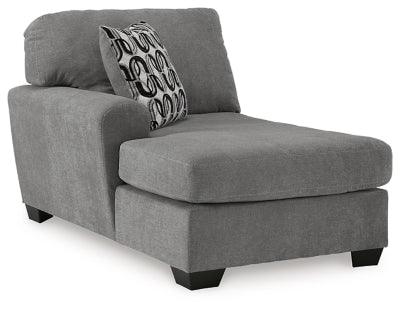 Left-Arm Facing Corner Chaise In Solid Gray Fabric