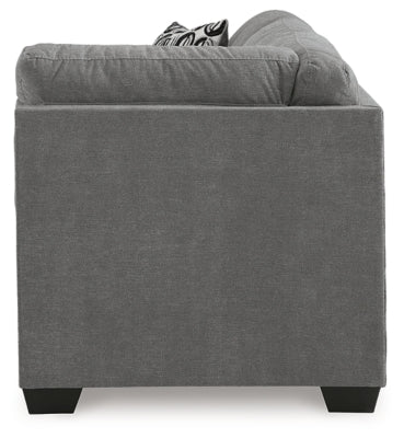 Left-Arm Facing Sofa with Corner Wedge In Solid Gray Fabric