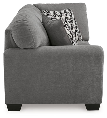 Left-Arm Facing Sofa with Corner Wedge In Solid Gray Fabric