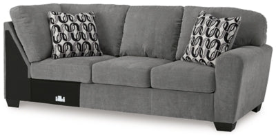 Right-Arm Facing Sofa with Corner Wedge In Solid Gray Fabric