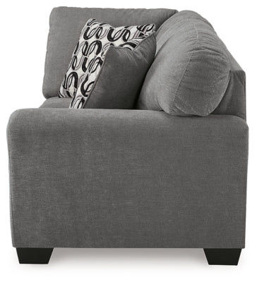 Right-Arm Facing Sofa with Corner Wedge In Solid Gray Fabric