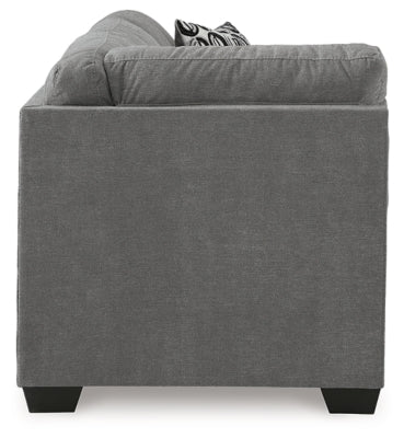 Right-Arm Facing Sofa with Corner Wedge In Solid Gray Fabric