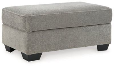 Ottoman In Solid Ash Fabric