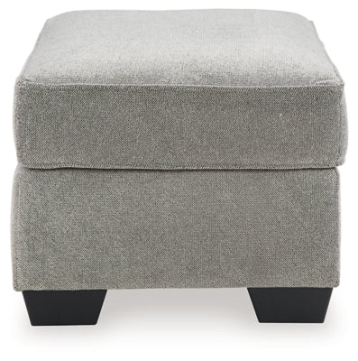 Ottoman In Solid Ash Fabric