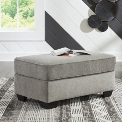 Ottoman In Solid Ash Fabric