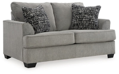 Loveseat In Solid Ash Fabric