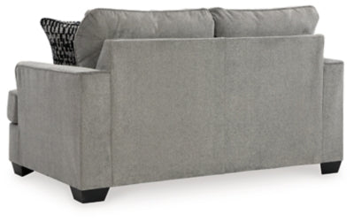 Loveseat In Solid Ash Fabric