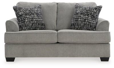 Loveseat In Solid Ash Fabric