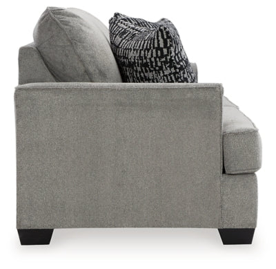 Loveseat In Solid Ash Fabric
