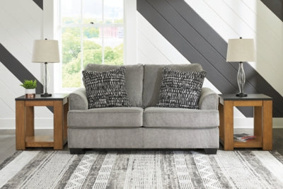 Loveseat In Solid Ash Fabric