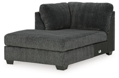 Left-Arm Facing Corner Chaise In Solid Shadow Fabric