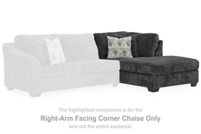 Right-Arm Facing Corner Chaise In Solid Shadow Fabric