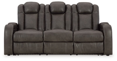 Power Reclining Sofa In Solid Shadow Fabric