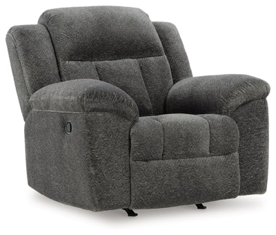 Recliner In Solid Graphite Fabric