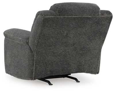 Recliner In Solid Graphite Fabric