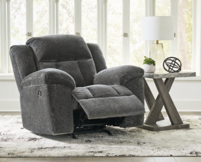 Recliner In Solid Graphite Fabric