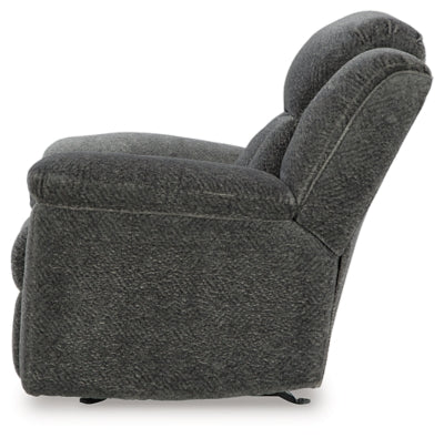 Recliner In Solid Graphite Fabric
