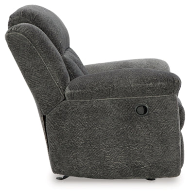 Recliner In Solid Graphite Fabric