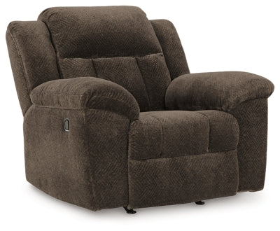 Recliner In Solid Chocolate Fabric