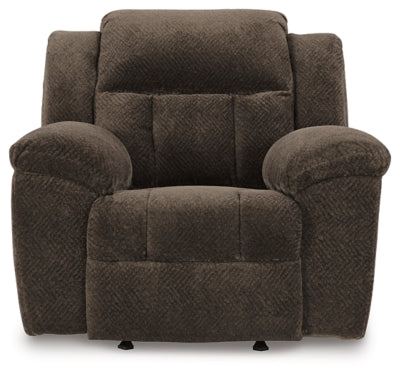 Recliner In Solid Chocolate Fabric