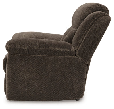 Recliner In Solid Chocolate Fabric