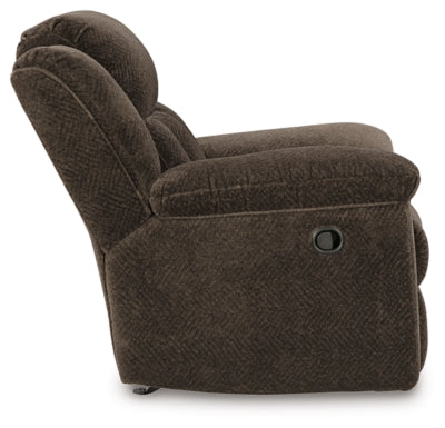 Recliner In Solid Chocolate Fabric