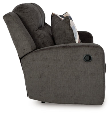 Reclining Loveseat with Console In Solid Dusk Metal